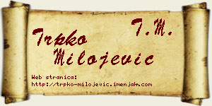 Trpko Milojević vizit kartica